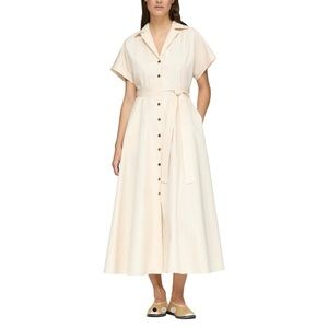 NWT Lafayette 148 New York Notch Lapel Shirtdress Sz M